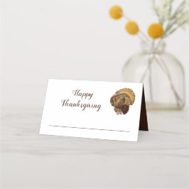 Söt Vintage Kalkon Glad Thanksgiving Placeringskort