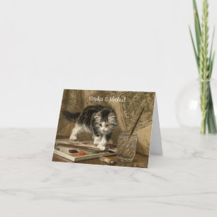 Söt Vintage Kattunge Konst, Ditt Meddelande