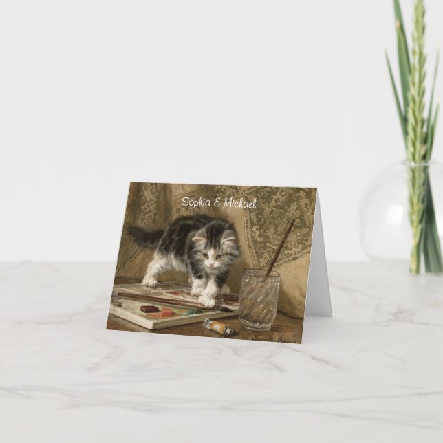 Söt Vintage Kattunge Konst, Ditt Meddelande (Framsida)
