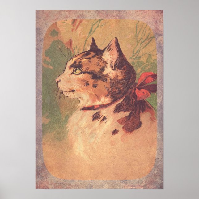 Söt Vintage Kattunge Poster (Framsidan)