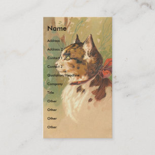 Söt Vintage Kattunge Visitkort