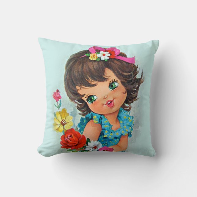 söt vintage kudde (Framsida)