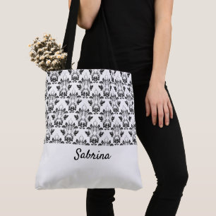 Söt Vintage Mönster Monogrammed Tote Bag Tygkasse
