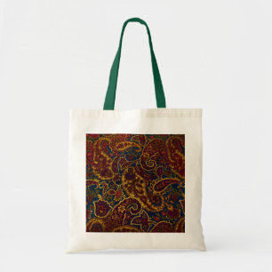 Söt vintage mörkbrun paisley-design tygkasse