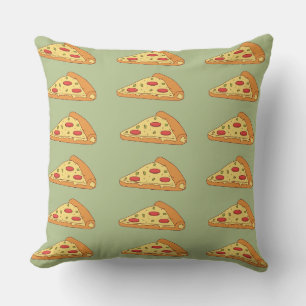 Söt vintage Peperoni Pizza grön och orange Kudde