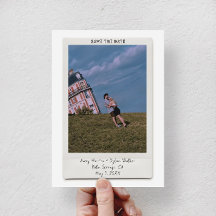 Söt Vintage Polaroid Foto Spara Datum Kort