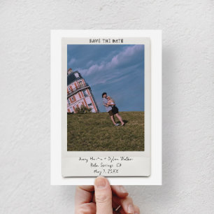Söt Vintage Polaroid Foto Spara Datum Kort
