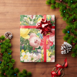 Söt Vintage Ro Blommigt Medley Presentpapper