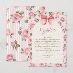 Söt Vintage Rosa Flowers Möhippa Tack Kort