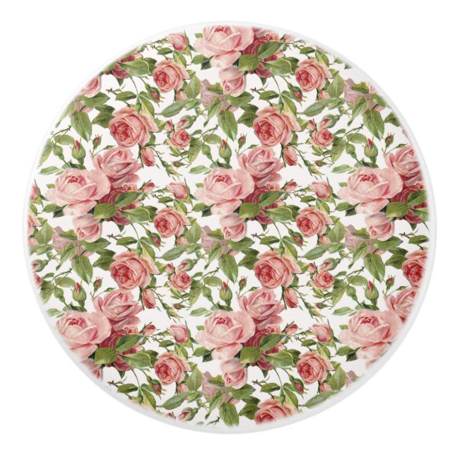 Söt Vintage Rosa ros Knopp (Framsidan)
