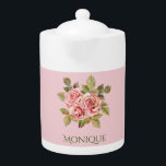 Söt Vintage Rosa ros Personlig<br><div class="desc">tekannan av personlig innehåller vintage som illustrerar söt rosa ros,  med anpassade av elegant på bakgrunden för pastellrosa.</div>