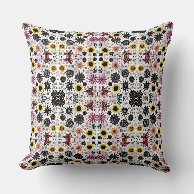 Söt vintage sömlös blommönster kudde (Framsida)