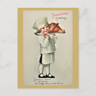 Söt vintage Thanksgivinghälsning Kalkon Vykort