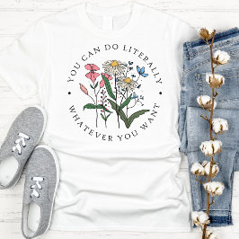 Söt Vintage Wildblommes HandDRAED T Shirt