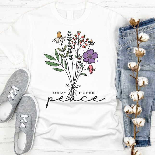 Söt Vintage WildblommPeace T Shirt (Skapare uppladdad)
