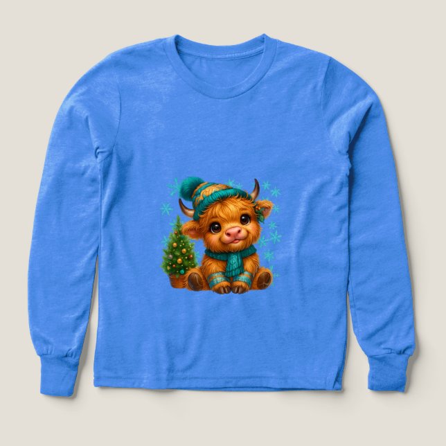 Söt vinter Highland-ko julkonst – mysig baby T Shirt (Design framsida)