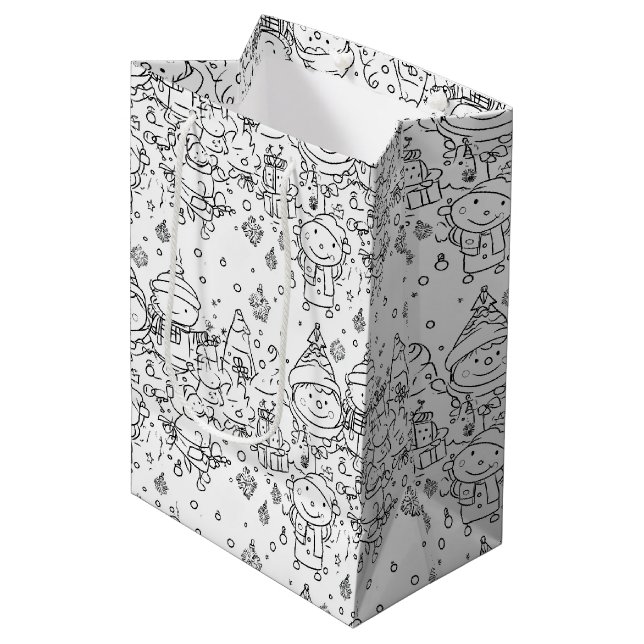 Söt vinter jul doodle mönster (2) (Framsidan Vinklad)