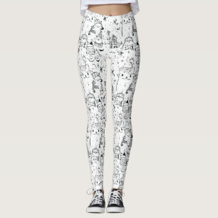 Söt vinter jul doodle mönster (4) leggings