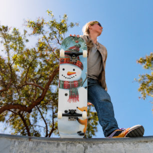 Söt vinter skogstomte rävar mini skateboard bräda 18,5 cm