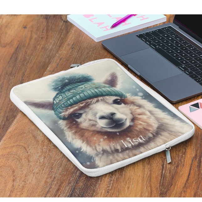 Söt vinteralpacka, anpassad laptop fodral (Skapare uppladdad)
