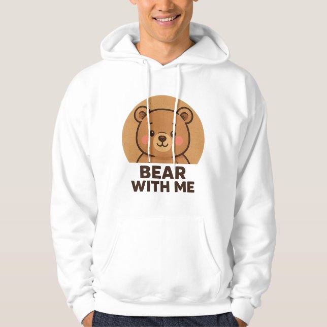 Söt vinterbjörn med halsduk hoodie (Framsida)