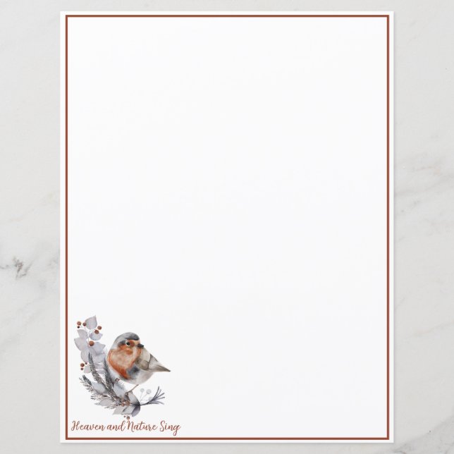 Söt vinterfågel och snö anpassad julkort (Framsida)