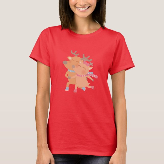 Söt vinterren Jul-isdansande t-shirt (Framsida)