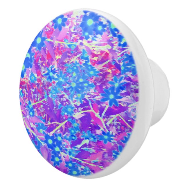 Söt Violet Blue och Lime Green Flowers Knopp (Höger)