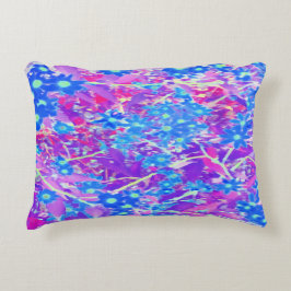 Söt Violet Blue och Lime Green Flowers Prydnadskudde