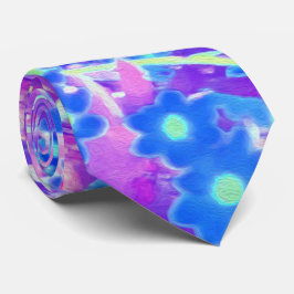 Söt Violet Blue och Lime Green Flowers Slips