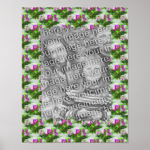 Söt Violet Flowers Ram Lägg till ditt foto Poster