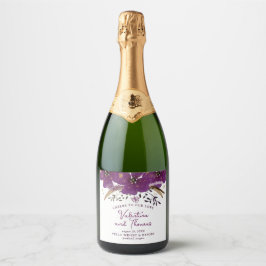 Söt Violet Watercolor Flowers Bröllop