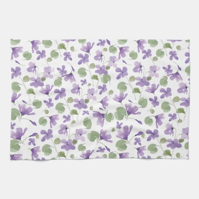 Söt Violets Kitchen Towel Kökshandduk (Horisontell)