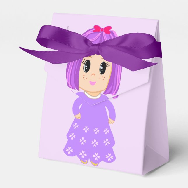 Söt Violett Flicka Tack Presentaskar (Framsidan Sidan)
