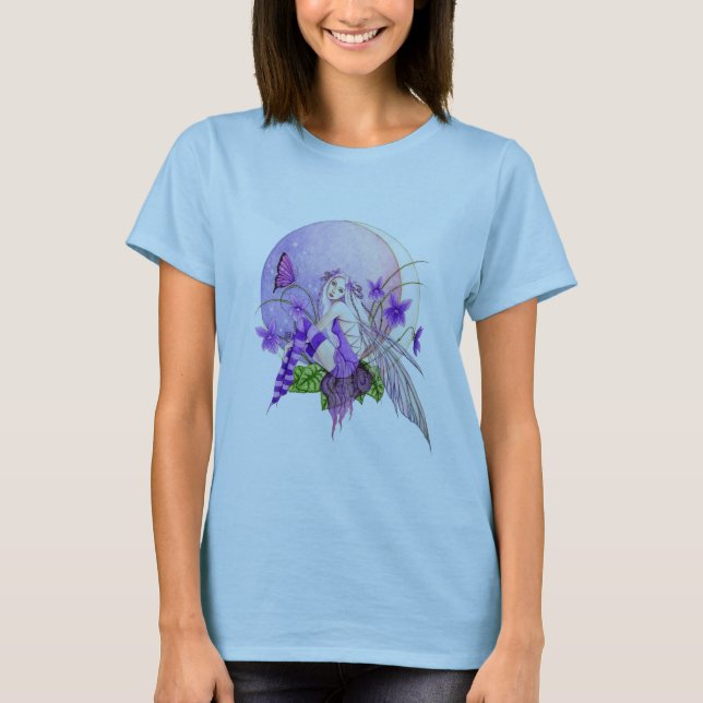 Söt violett måne t shirt (Framsida)