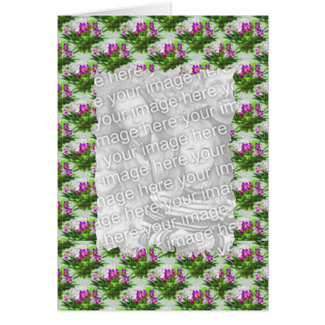 Söt Violetta Flowers Ram ditt fotokort Hälsningskort (Framsidan)