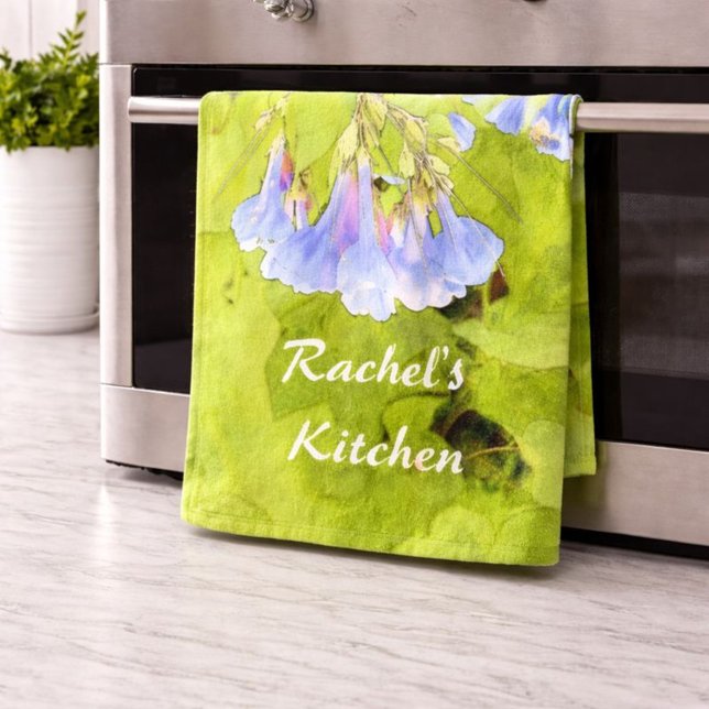 Söt Virginia Blue Klockor Flower Kökshandduk (Skapare uppladdad)