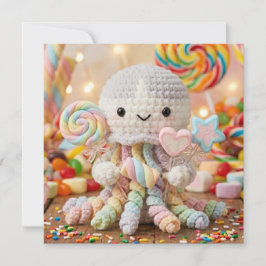 Söt virkad bläckfisk Candy Land-estetik