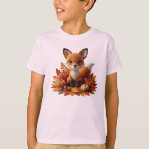 Söt virkad räv med pumpor – mysig höst-amigurumi t shirt