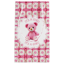 Söt virkad teddybjörn tjej baby shower