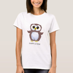Söt vis brun uggla t shirt
