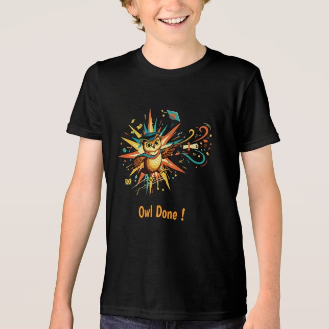 Söt vis owl-examen klass 2026 retro popkonst t shirt (Framsida)