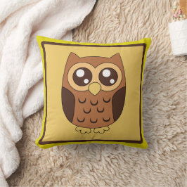 Söt, vis uggla kastkudde kudde