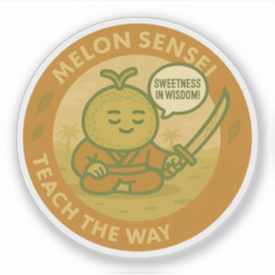 Söt visdom Melon Japansk Sensei  Klistermärken