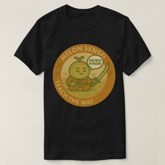 Söt visdom Melon Japansk Sensei  T Shirt (Design framsida)