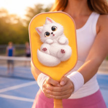 Söt Vit Arktisk Räv Kolfiber Pickleball Pad