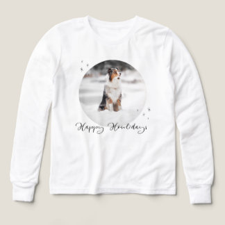 Söt Vit Barn Långärmad T-Shirt med Anpassad Design