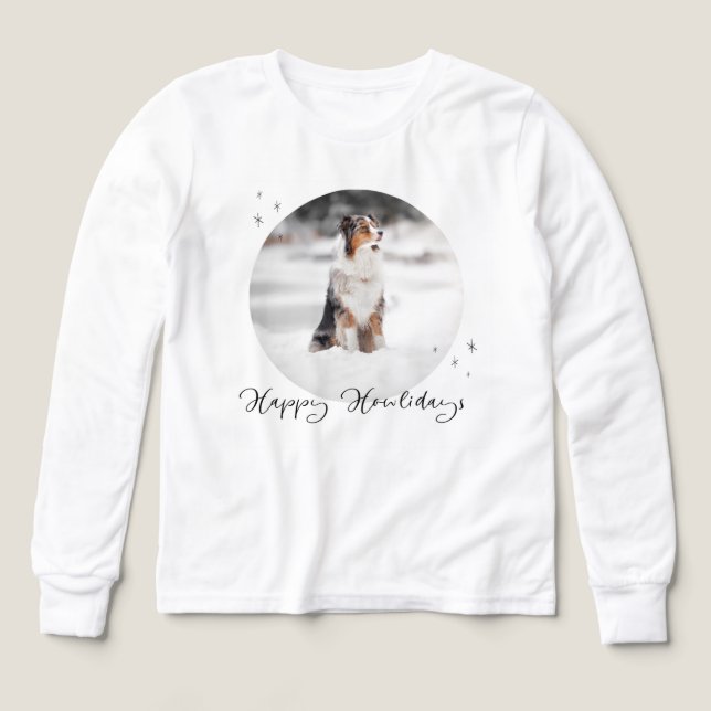 Söt Vit Barn Långärmad T-Shirt med Anpassad Design (Design framsida)