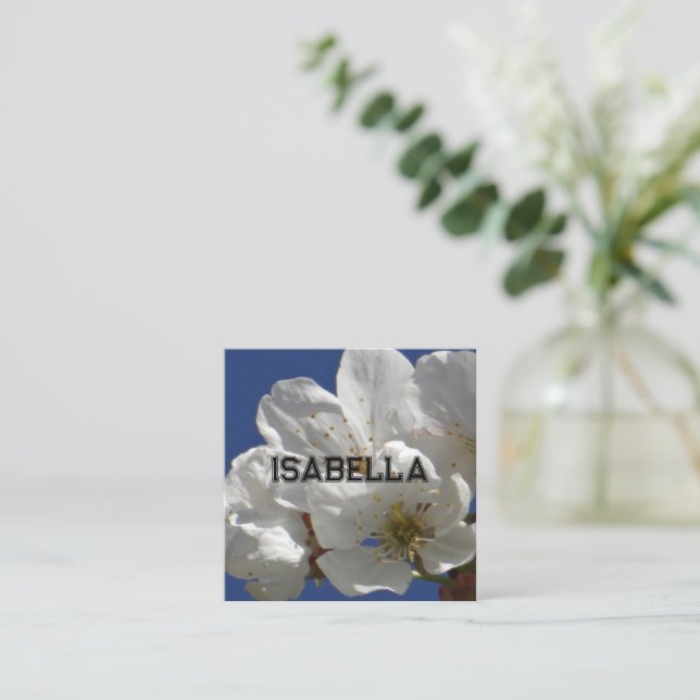 Söt vit blomma välkomstkort tilläggskort (Stående Fram)