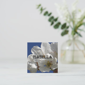 Söt vit blomma välkomstkort tilläggskort